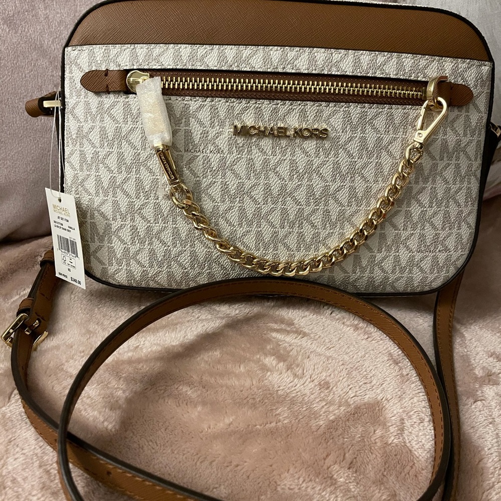 Michael Kors jet set crossbody with chain NWT